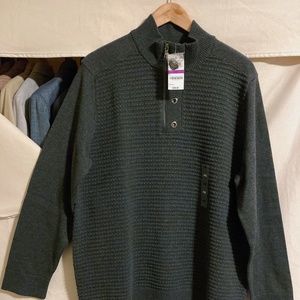 Men's INC Mock Neck Sweater in Dark Grey XXL